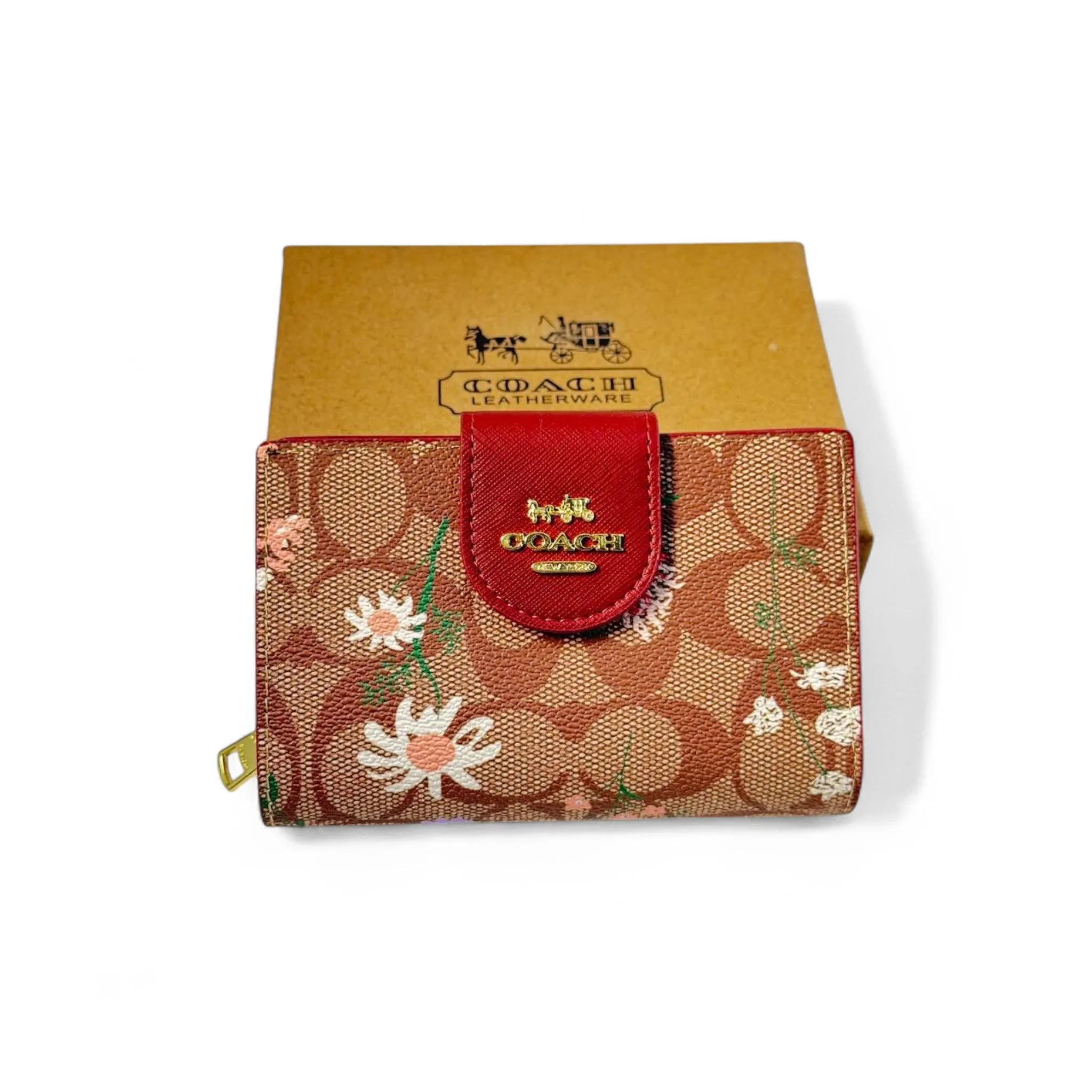 🌸 Coach Floral Signature Canvas Wallet – Women's Luxury Snap Wallet 🌸