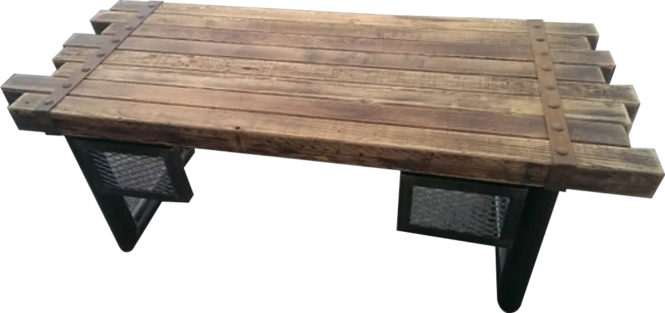 #039 - Rustic Steel and Cedar Timber Desk