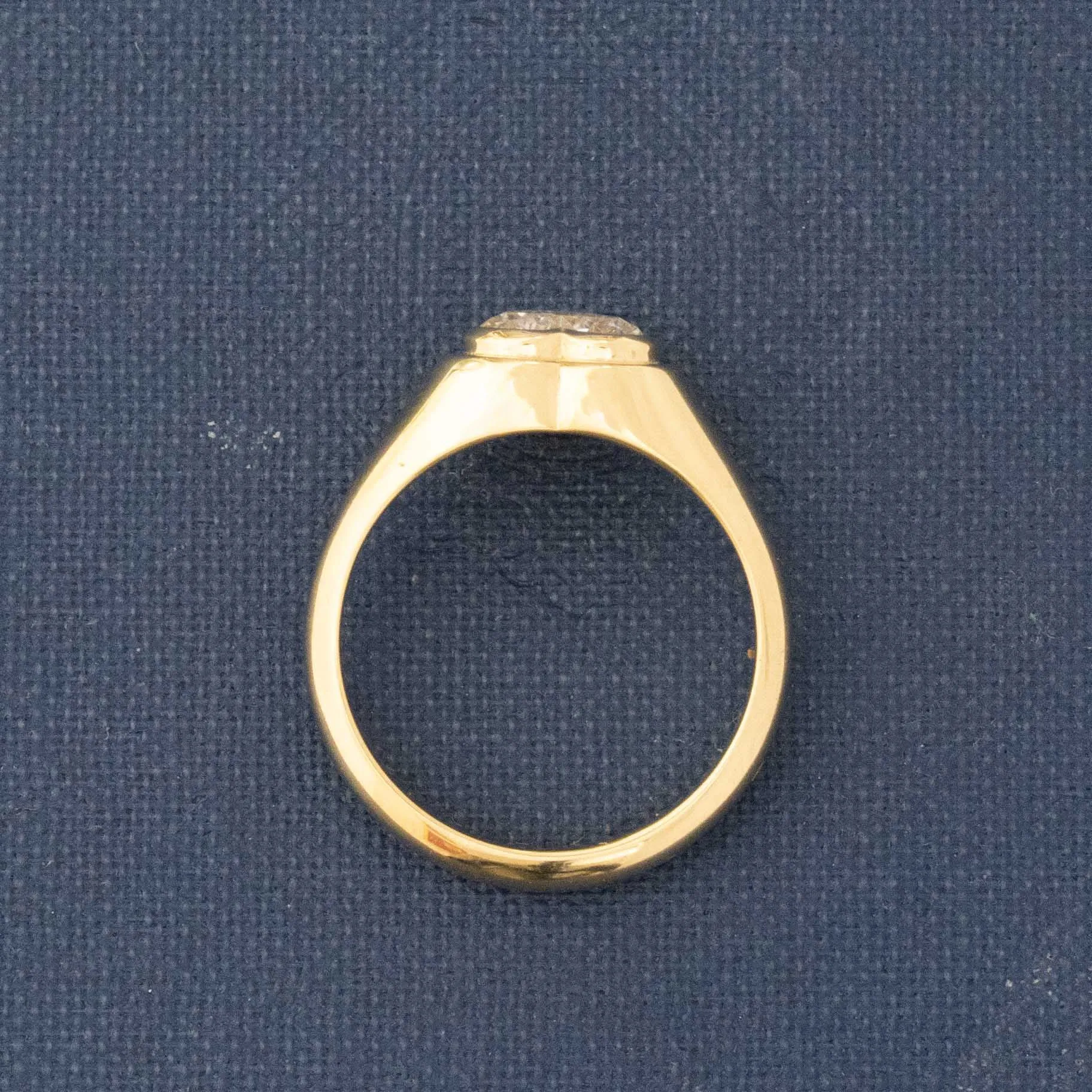 1.00ct Heart Cut Diamond Bezel Solitaire, GIA F