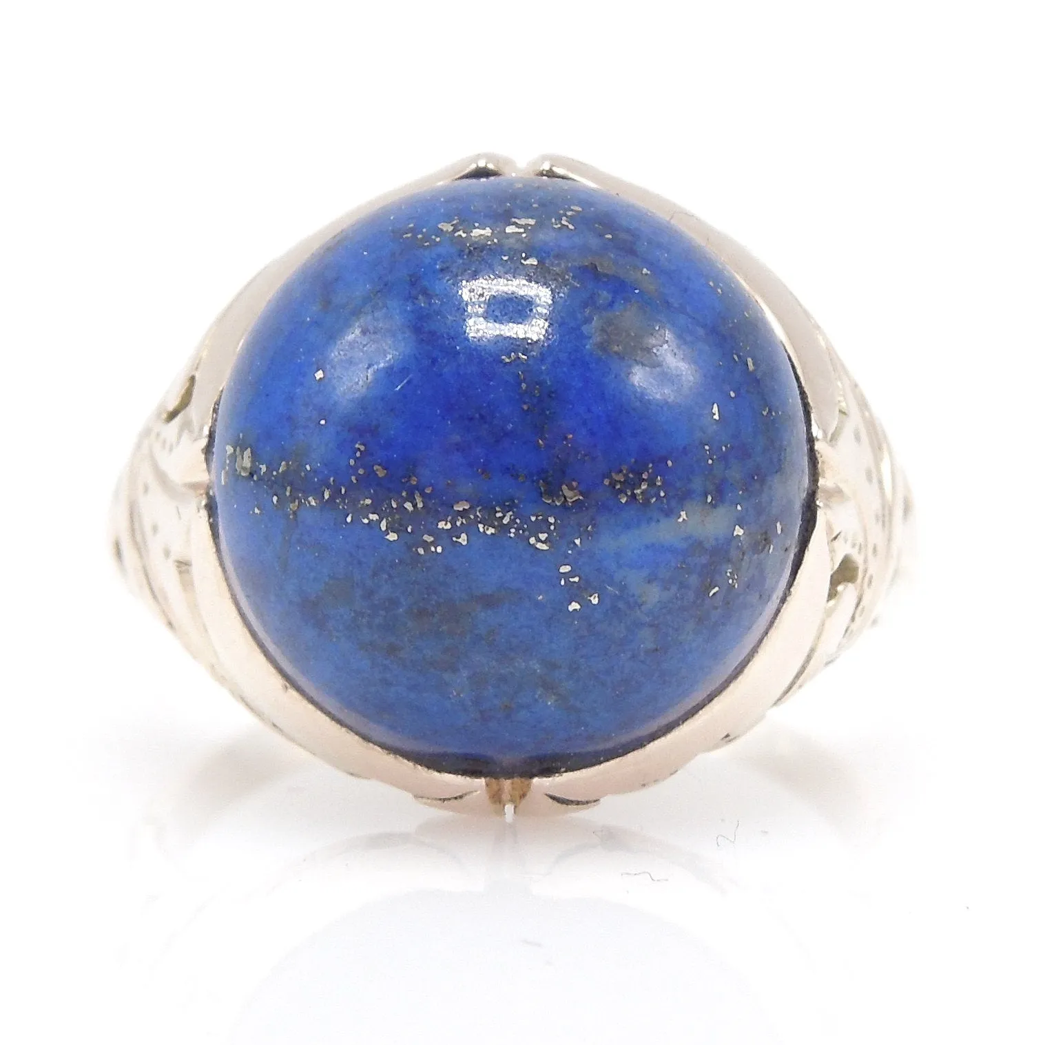 10K Yellow Gold and Lapis Lazuli Art Deco Ring