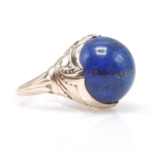 10K Yellow Gold and Lapis Lazuli Art Deco Ring