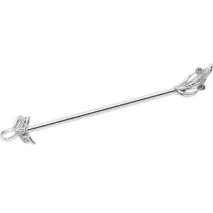 14 Gauge Clear Gem Elegant Swirl Industrial Barbell 38mm