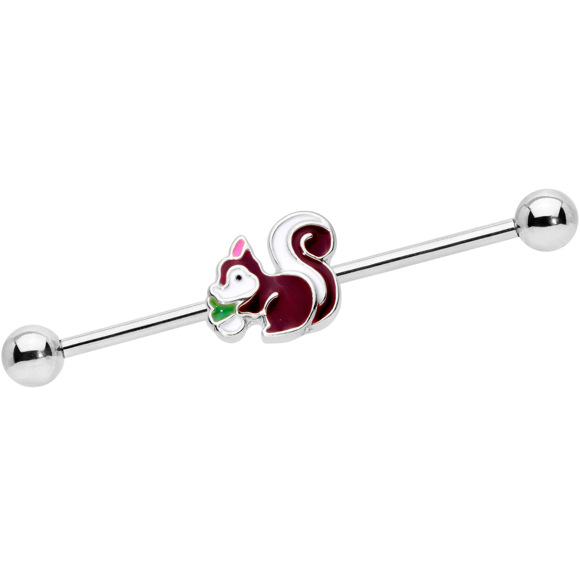 14 Gauge Snacking Squirrel Industrial Barbell 38mm