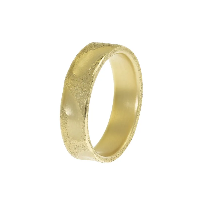 14K Gold Carved Band