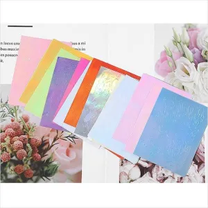 16 PCS Holographic Fire Flame Nail Art Decals