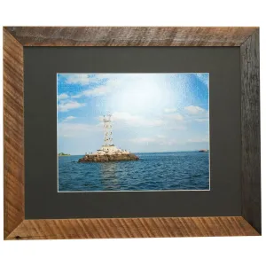 16x20 Reclaimed Barnwood Frame, Black Mat