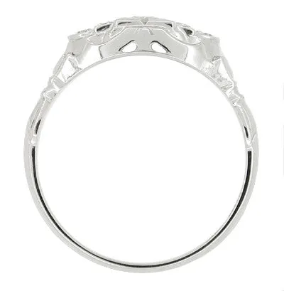 18 Karat White Gold Art Deco Square Frame Antique Diamond Engagement Ring