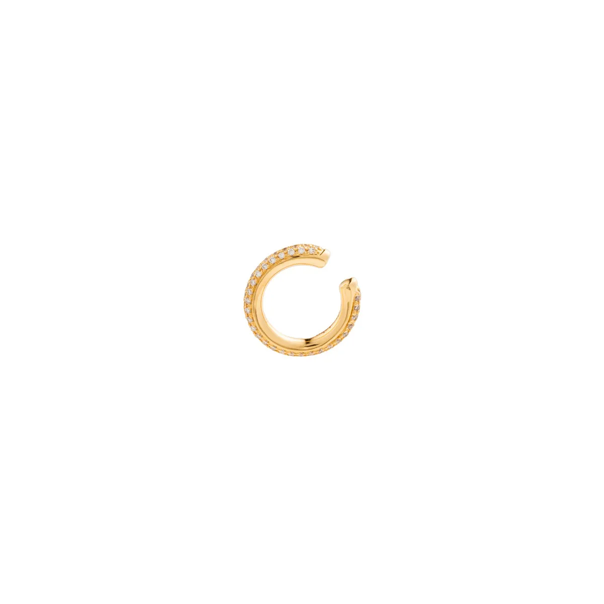 18K ALL ABOUT BASICS 3-Row Pavé Diamond Ear Cuff Small size