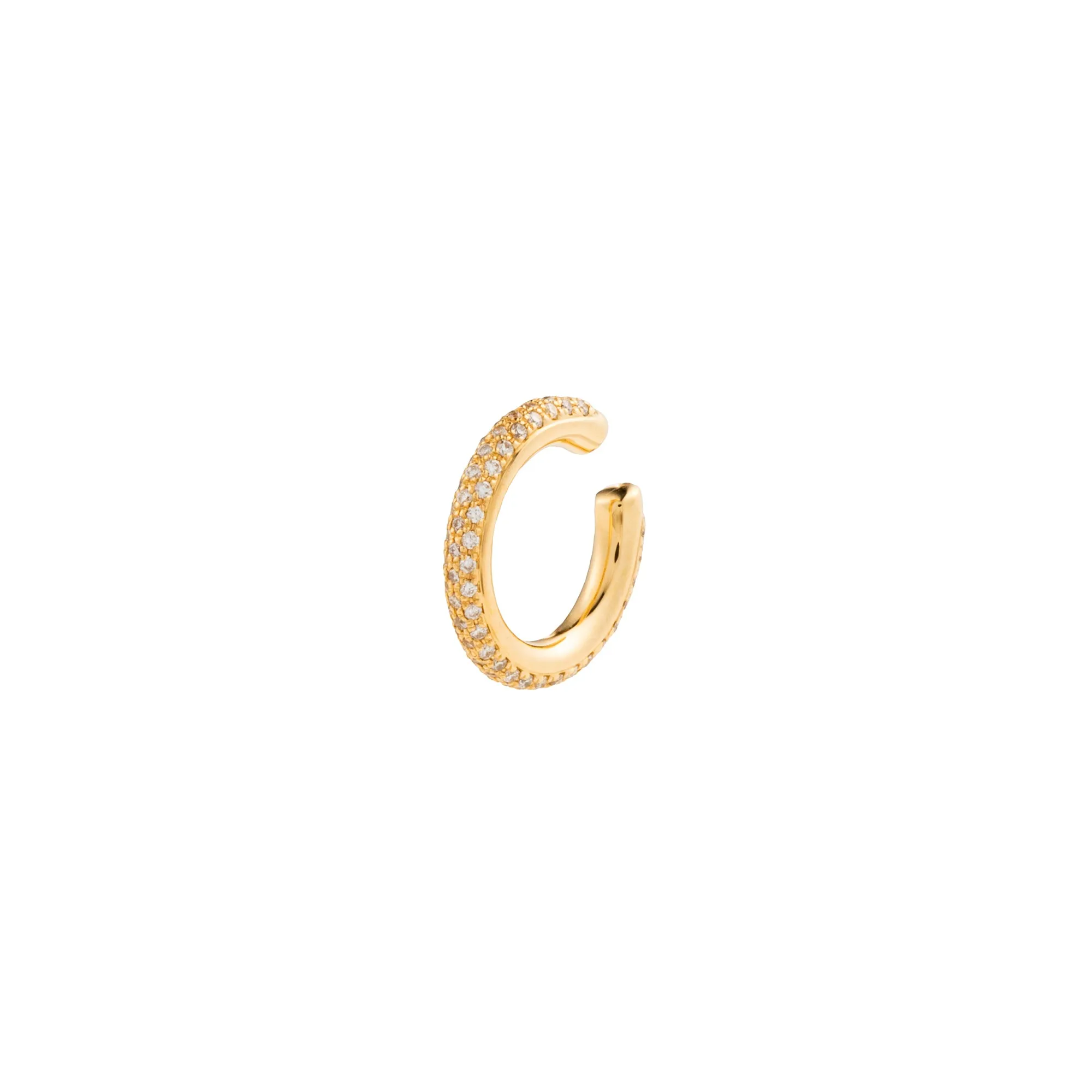 18K ALL ABOUT BASICS 3-Row Pavé Diamond Ear Cuff Small size