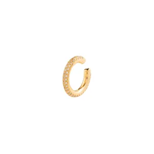 18K ALL ABOUT BASICS 3-Row Pavé Diamond Ear Cuff Small size