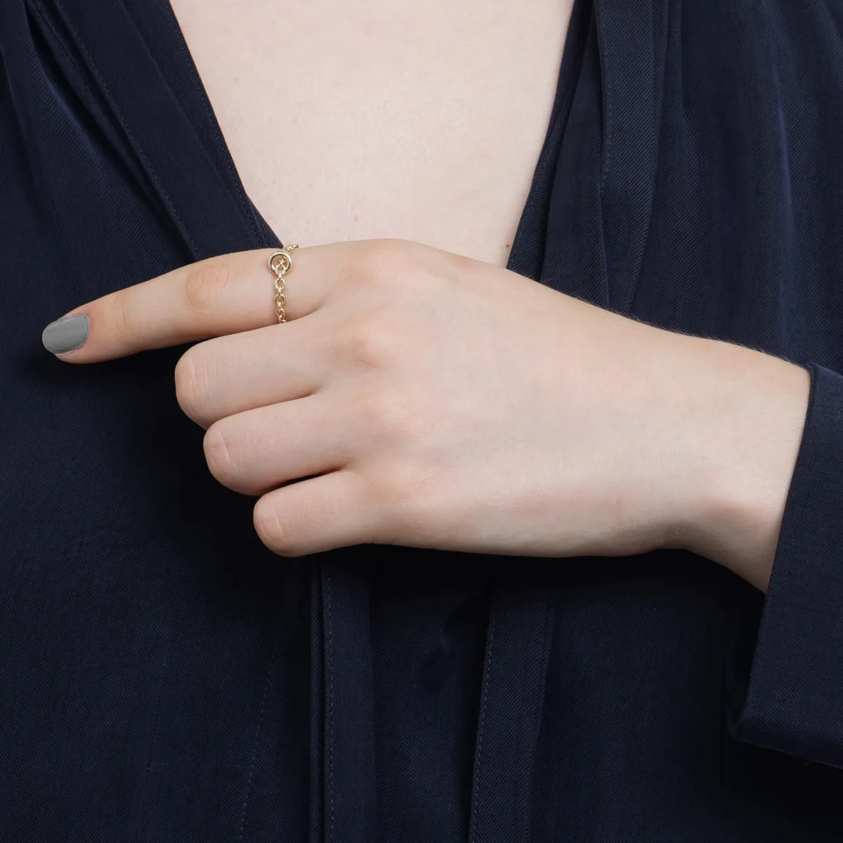 18K ALL ABOUT BASICS Chain Ring Medium size