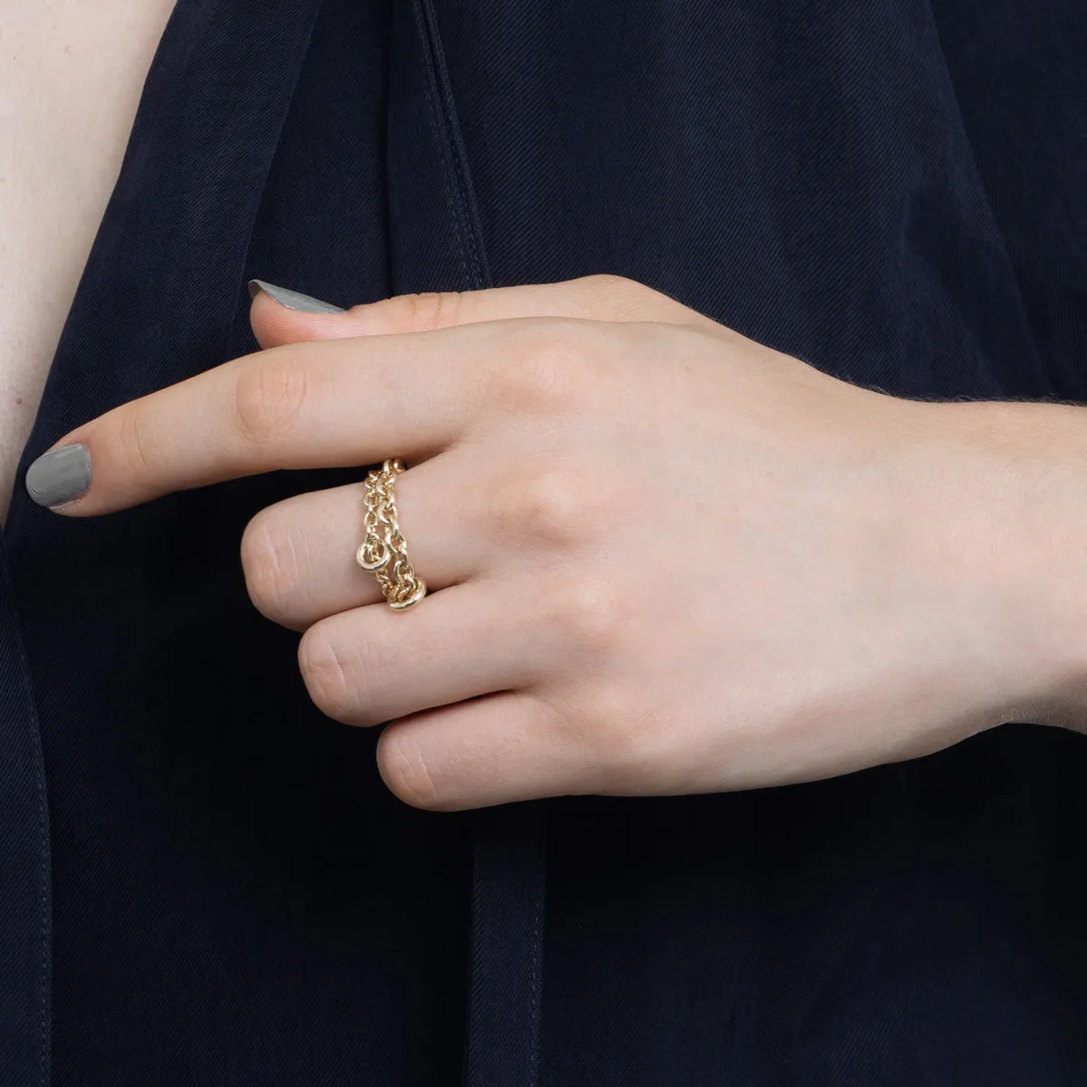 18K ALL ABOUT BASICS Chain Ring Medium size