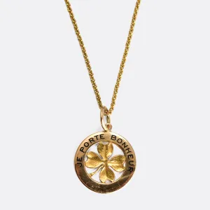 1920's French "I Bring Good Luck" Gold Charm