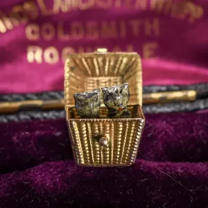 1920s Kitten Basket Charm