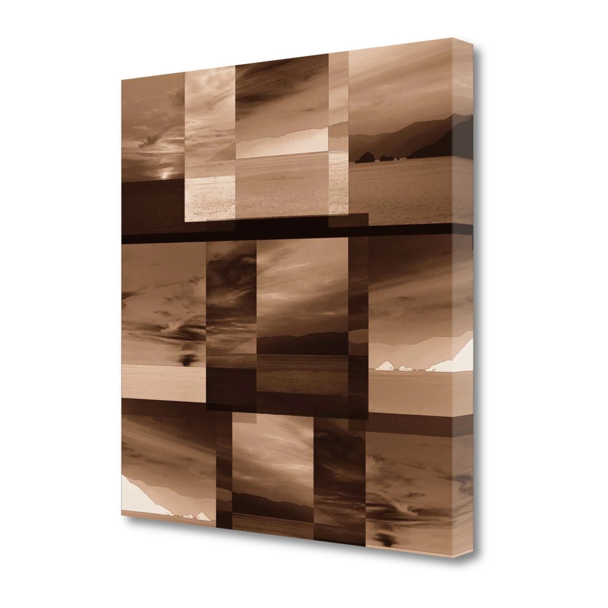 20" By the Water Sepia Tone Giclee Wrap Canvas Wall Art