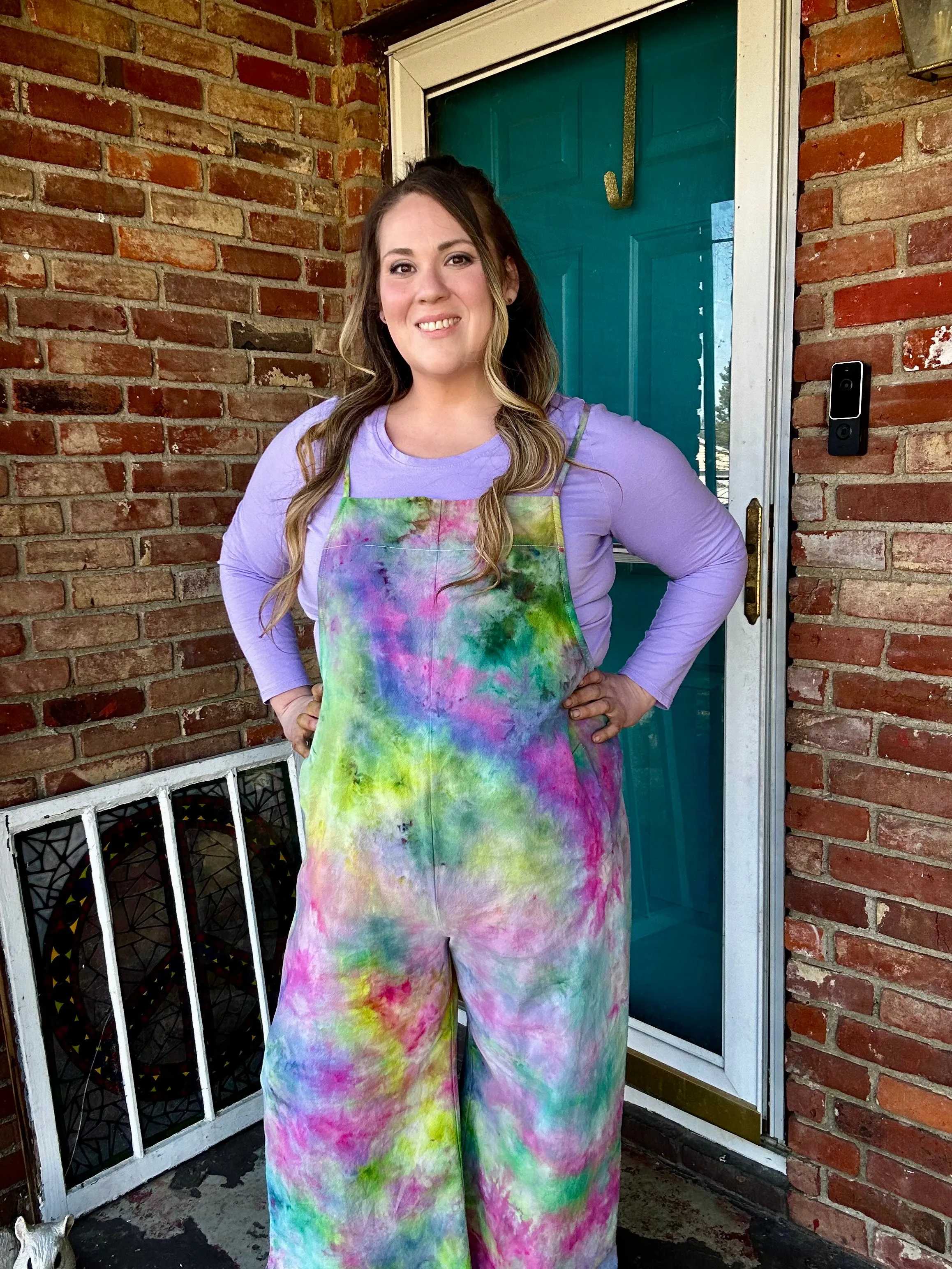 2XL Wildflower Garden cotton Bib Longalls