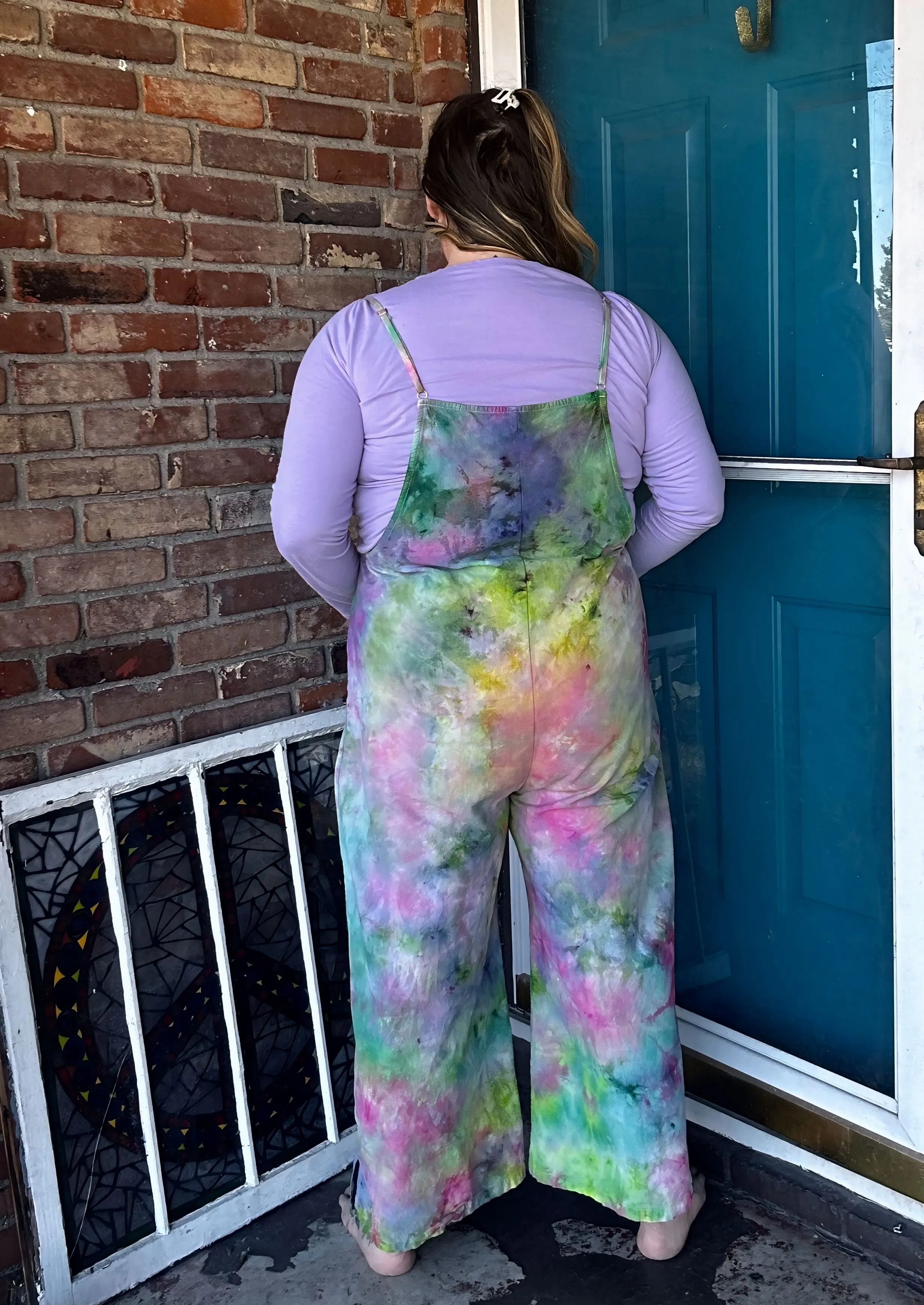 2XL Wildflower Garden cotton Bib Longalls
