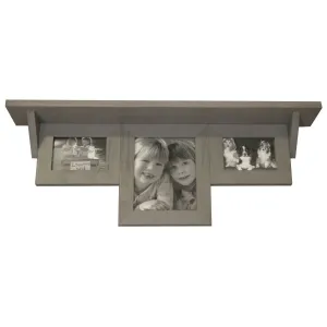 3 Opening Picture Shelf, Gray Distressed