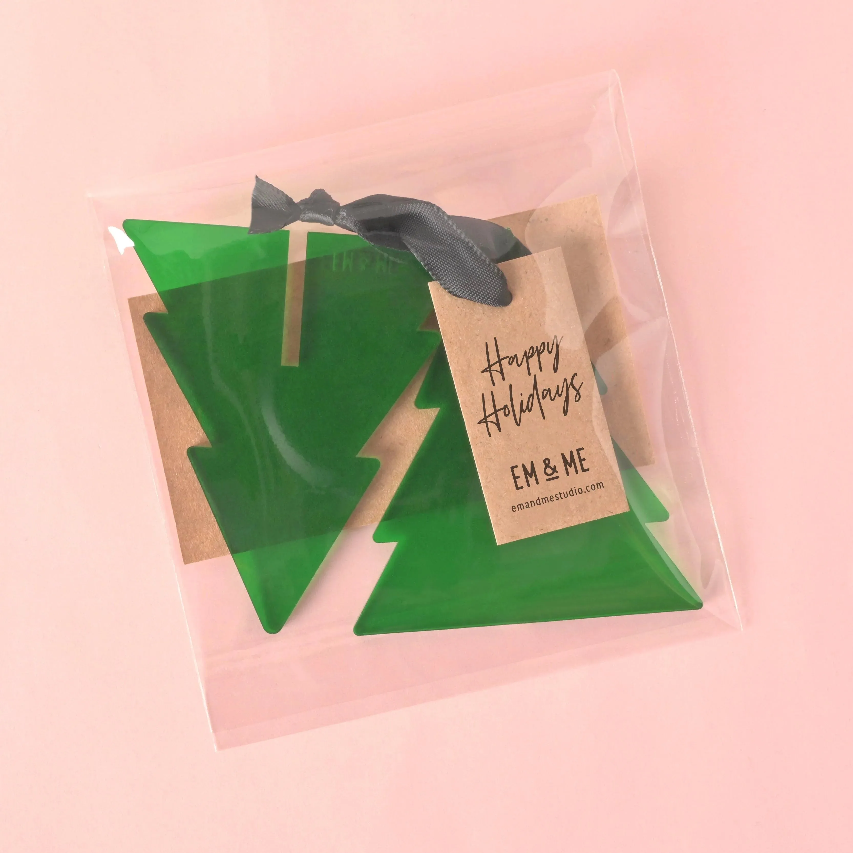 3D Christmas Tree Ornament, Green Acrylic
