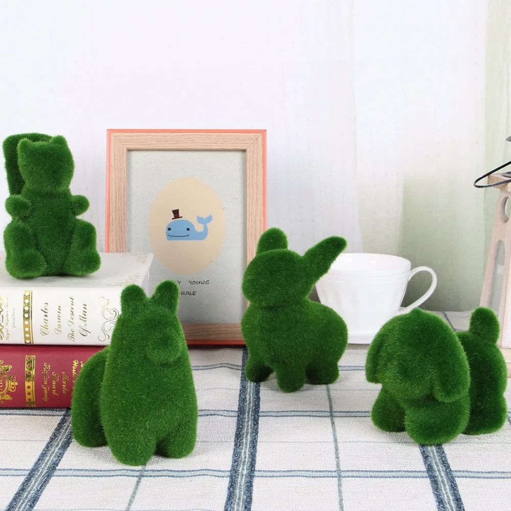 4pcs/lot Artificial grass Turf small cute animals toy decorations, animal grass land,Reduce the eye fatigue decor