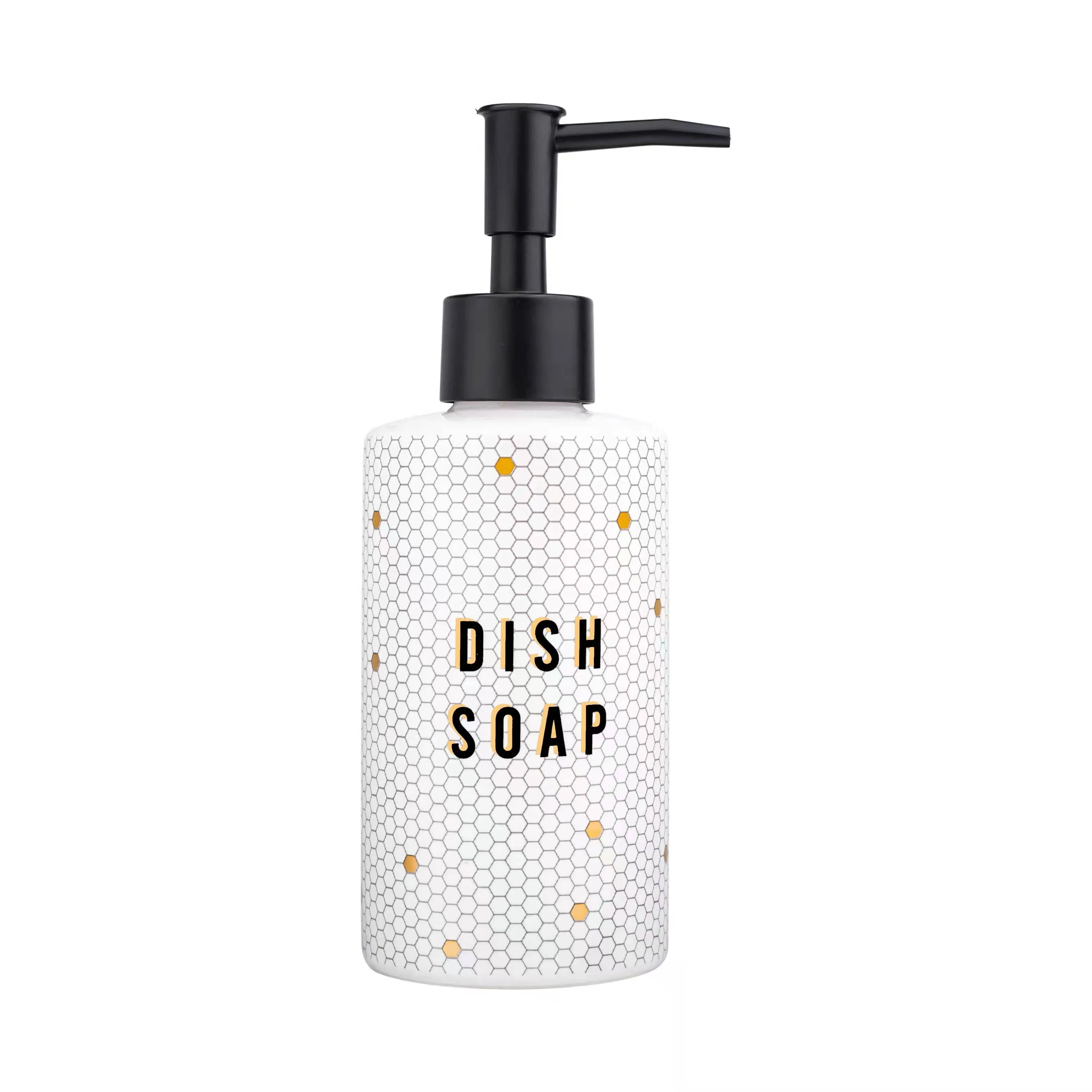 8.5oz Honeycomb Tile Dish Soap Dispenser- White, Gold, Black