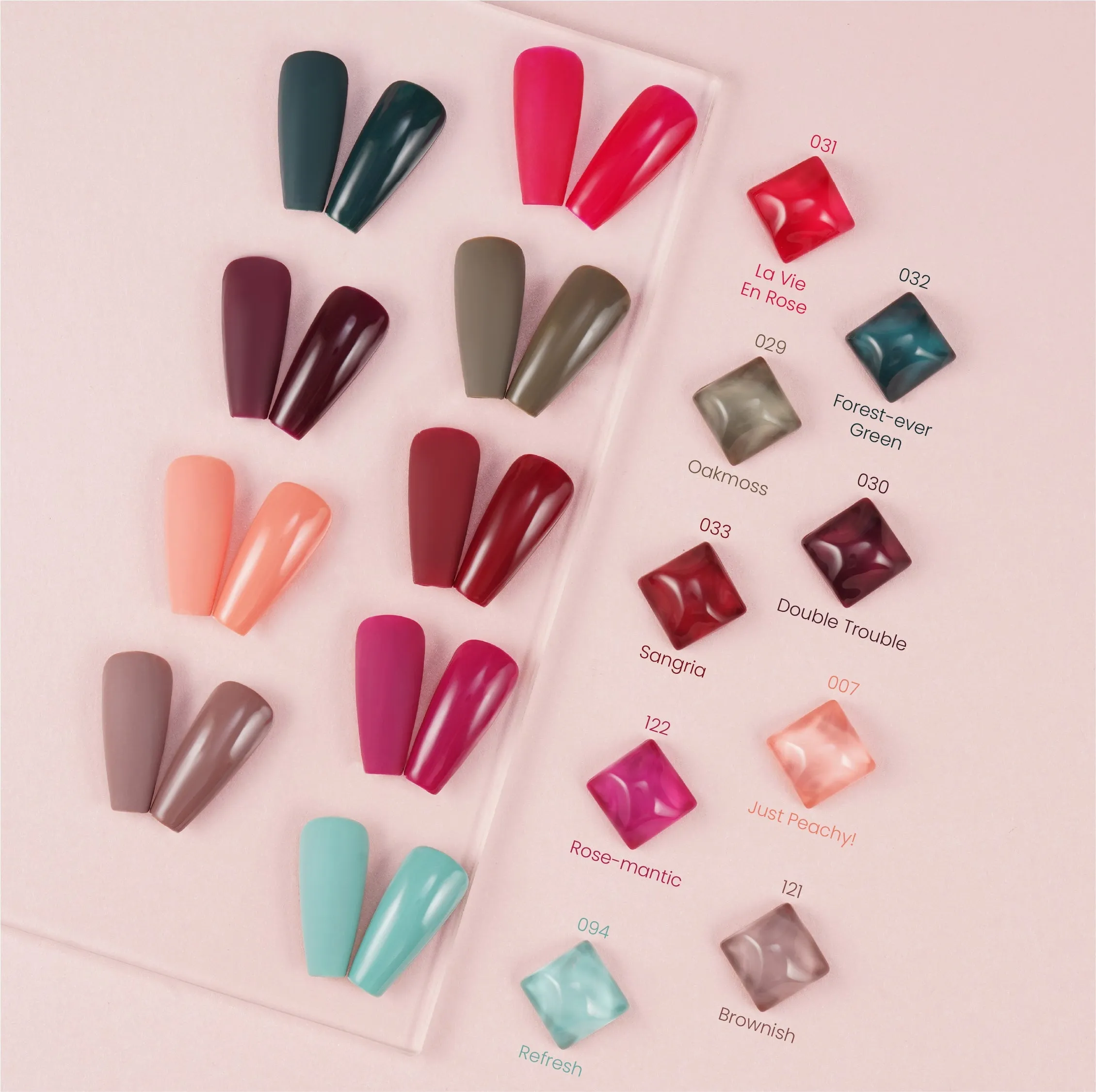 9 LDS Holiday Healthy Gel Nail Polish Collection - WINTER MOOD - 007; 029; 030; 031; 032; 033; 094; 121; 122
