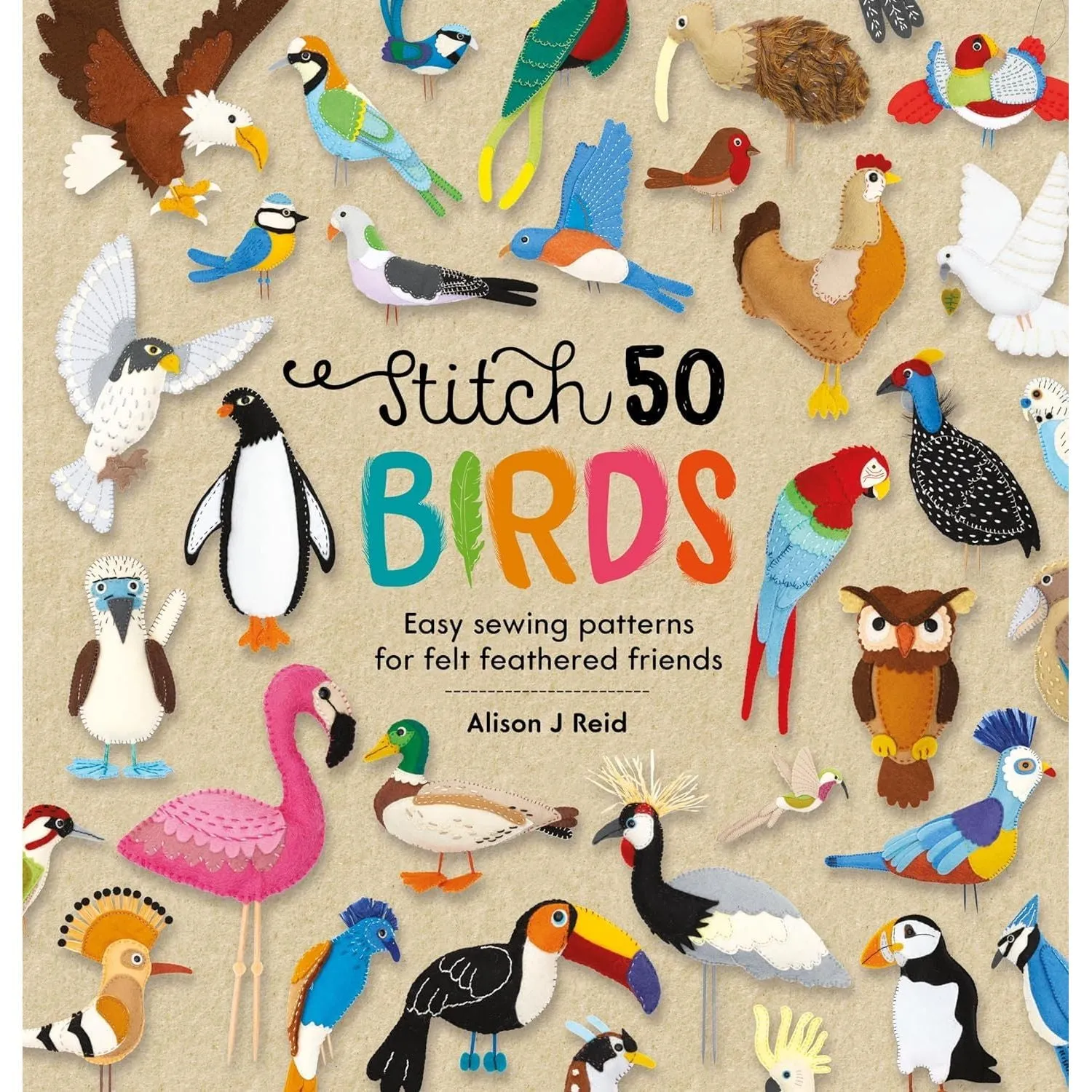 Alison J Reid Collection 4 Books Set (Stitch 50 Dogs, Stitch 50 Cats & Stitch 50 Birds, Stitch 50 Pokémon)