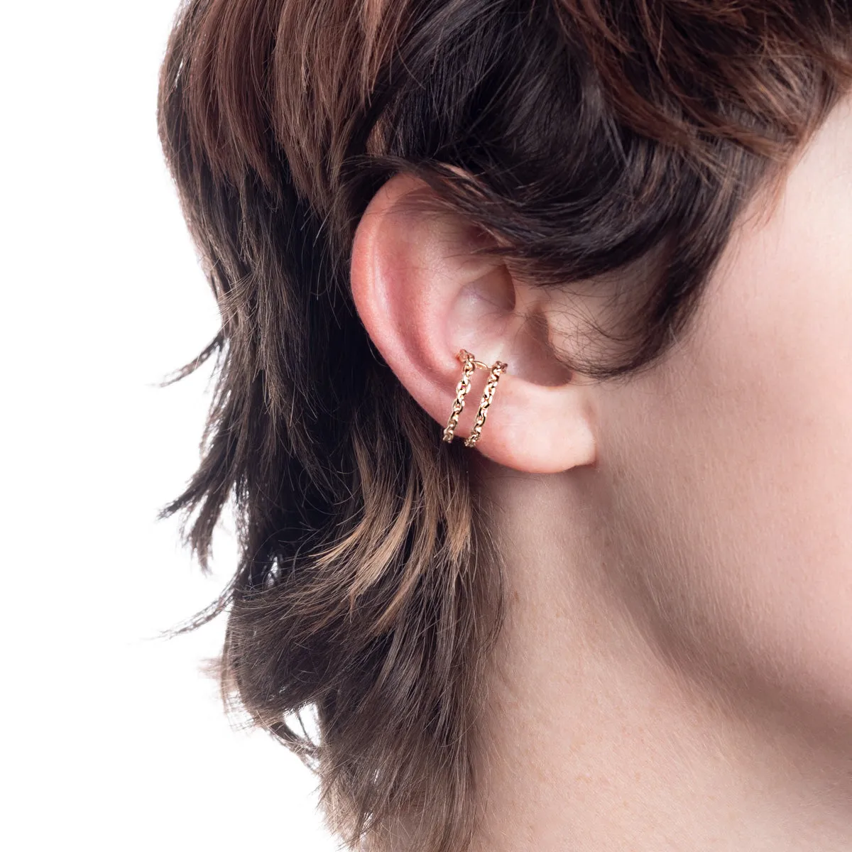 ALL ABOUT BASICS Double Line Chain Ear Cuff Medium size