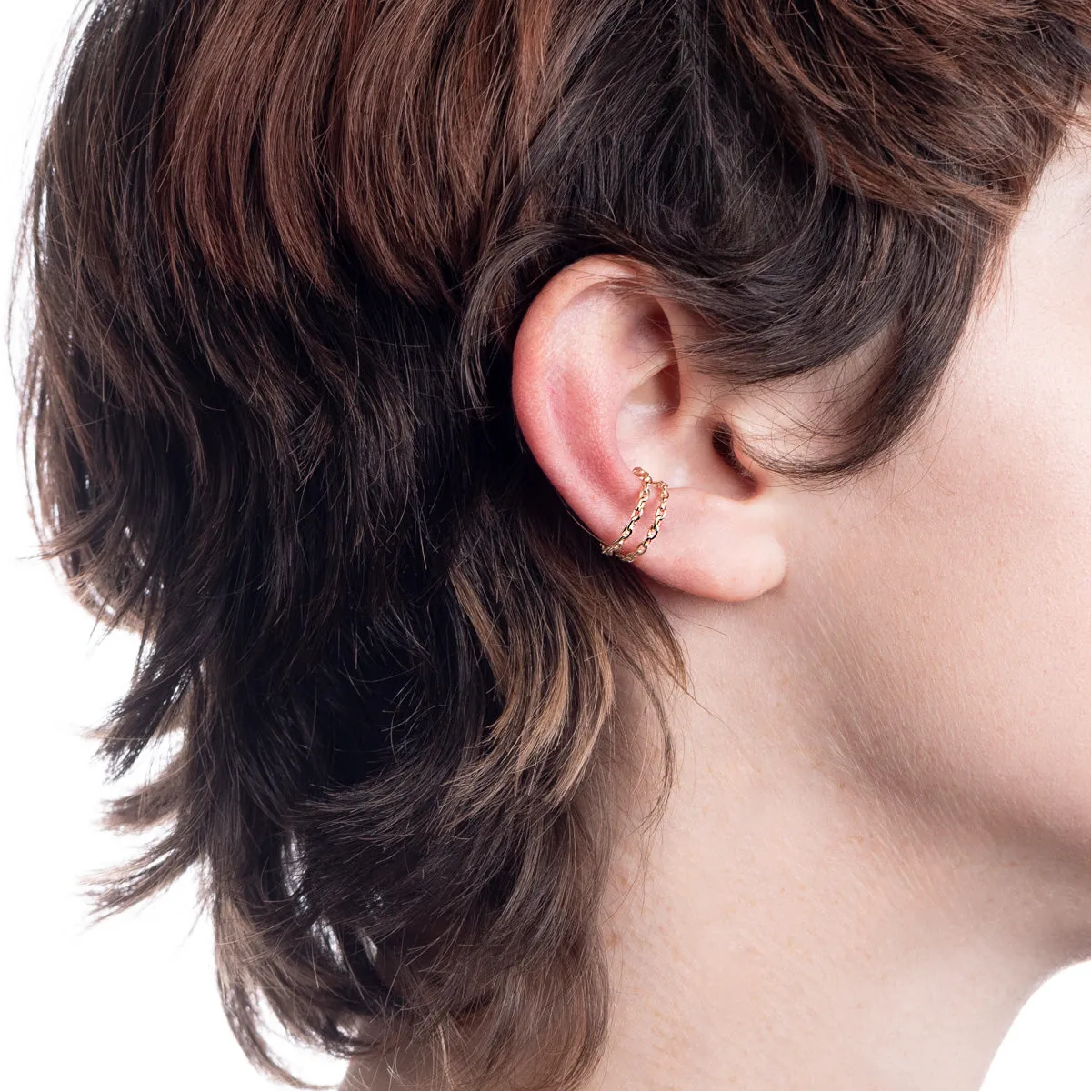 ALL ABOUT BASICS Double Line Chain Ear Cuff Medium size