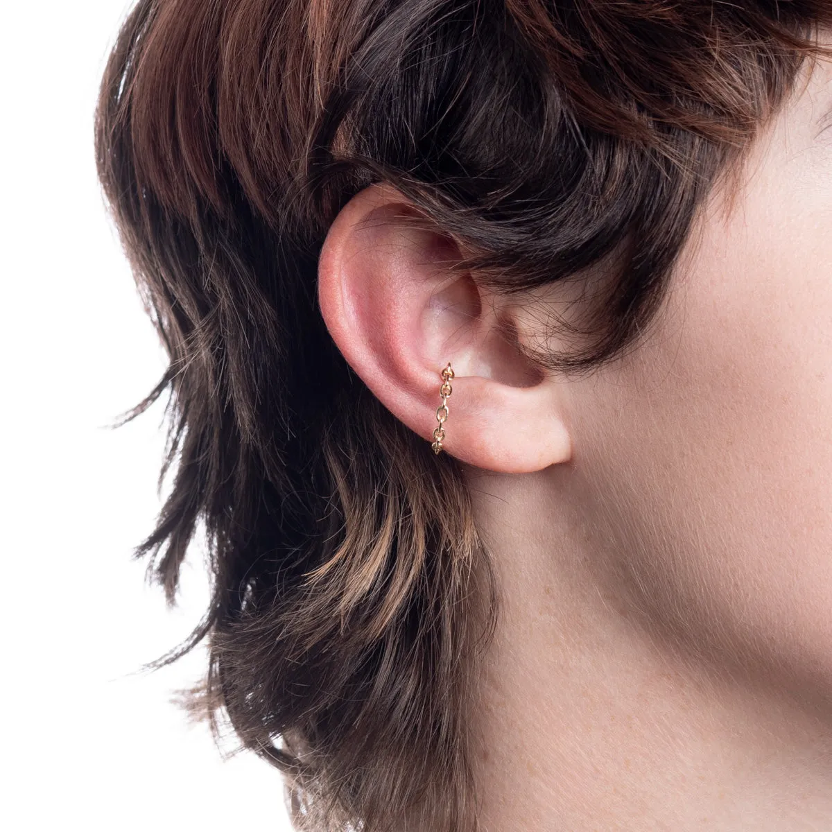 ALL ABOUT BASICS Oblong Chain Ear Cuff Small size