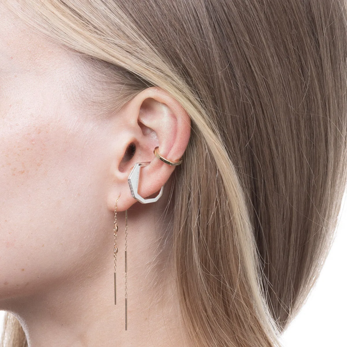 ALL ABOUT BASICS Toggle Diamond Chain Earring