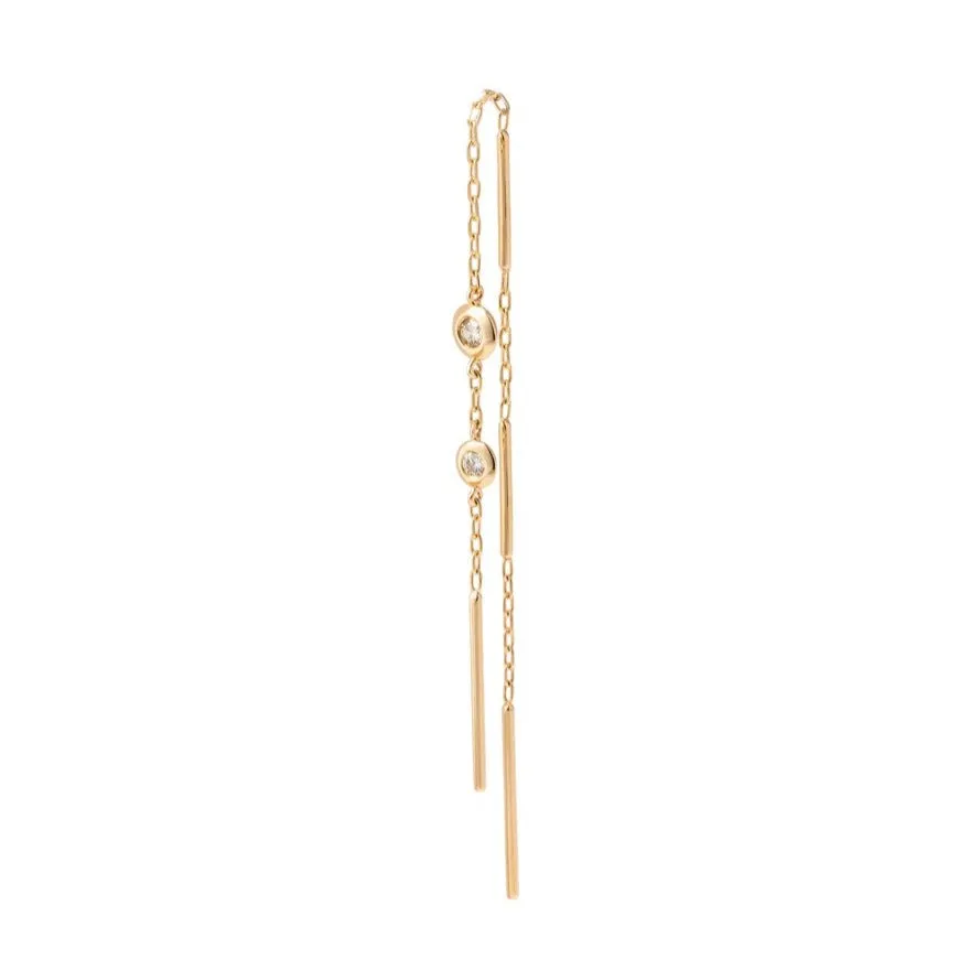 ALL ABOUT BASICS Toggle Diamond Chain Earring