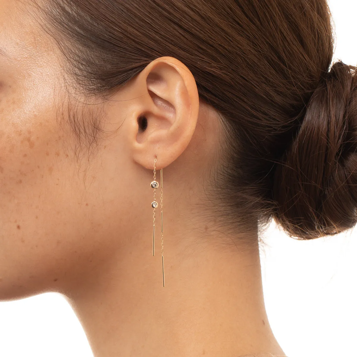 ALL ABOUT BASICS Toggle Diamond Chain Earring