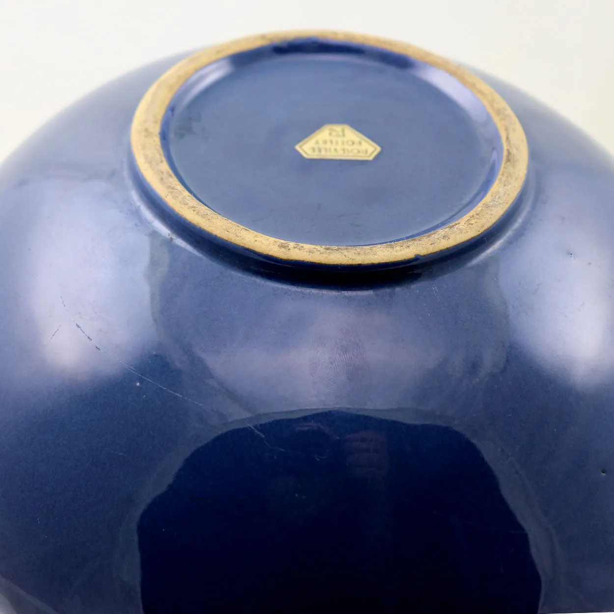American Roseville Artcraft Pattern Glossy Blue Glaze Pottery Bowl / Planter