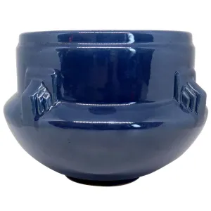 American Roseville Artcraft Pattern Glossy Blue Glaze Pottery Bowl / Planter
