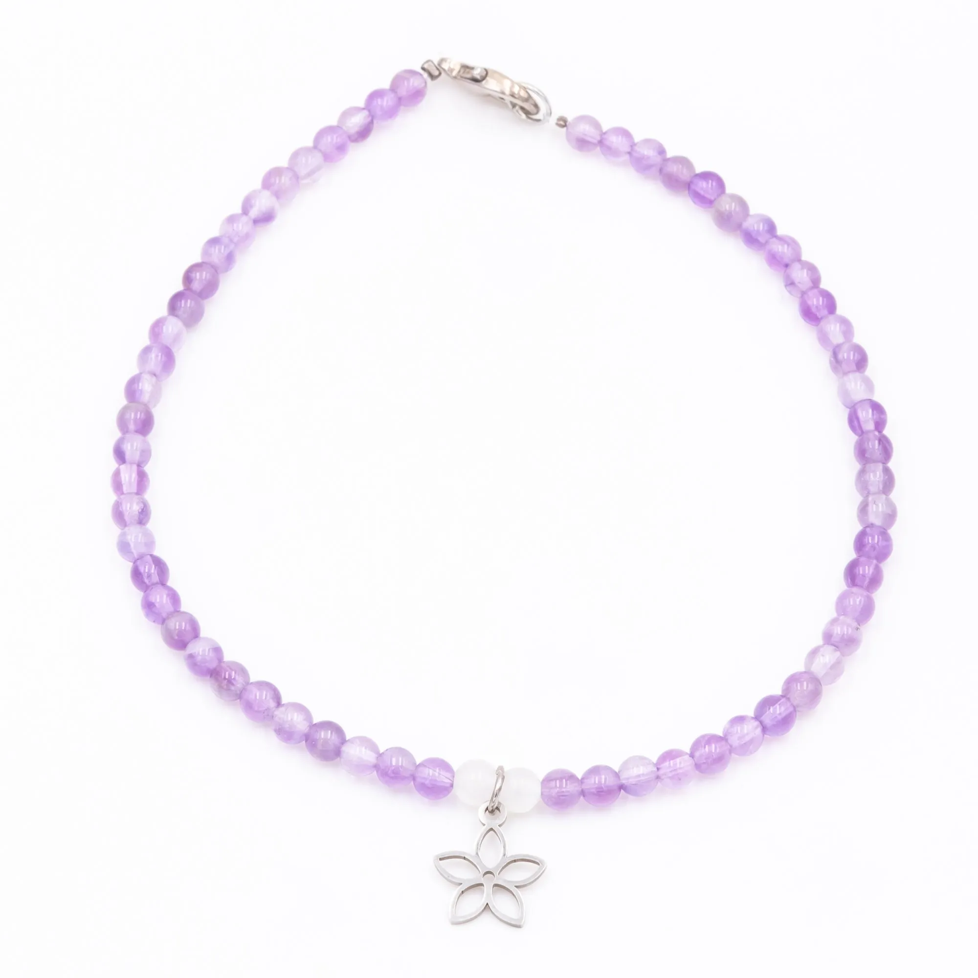 Amethyst Flower Spring Anklet