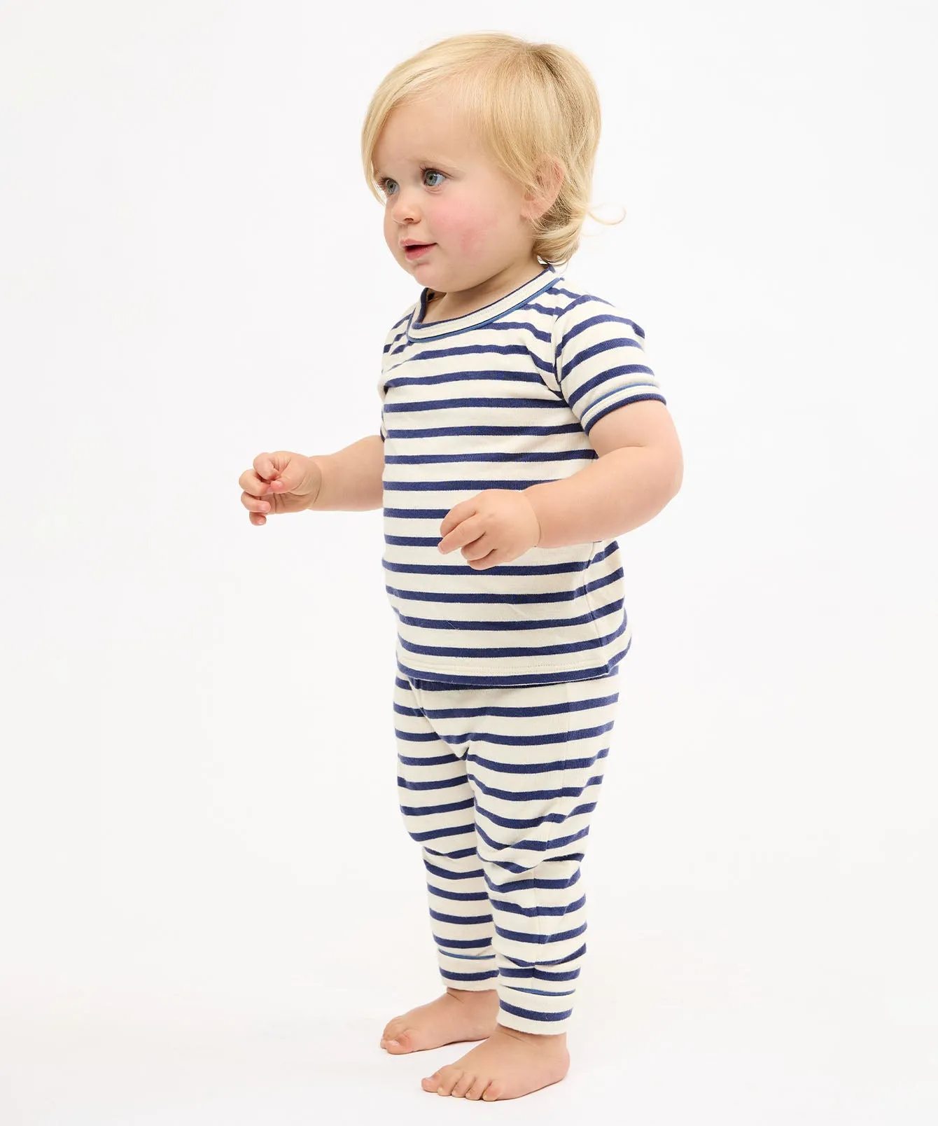 Andy Baby Legging, Navy Stripe