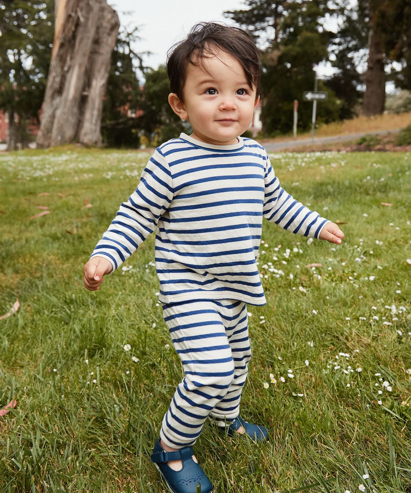 Andy Baby Legging, Navy Stripe