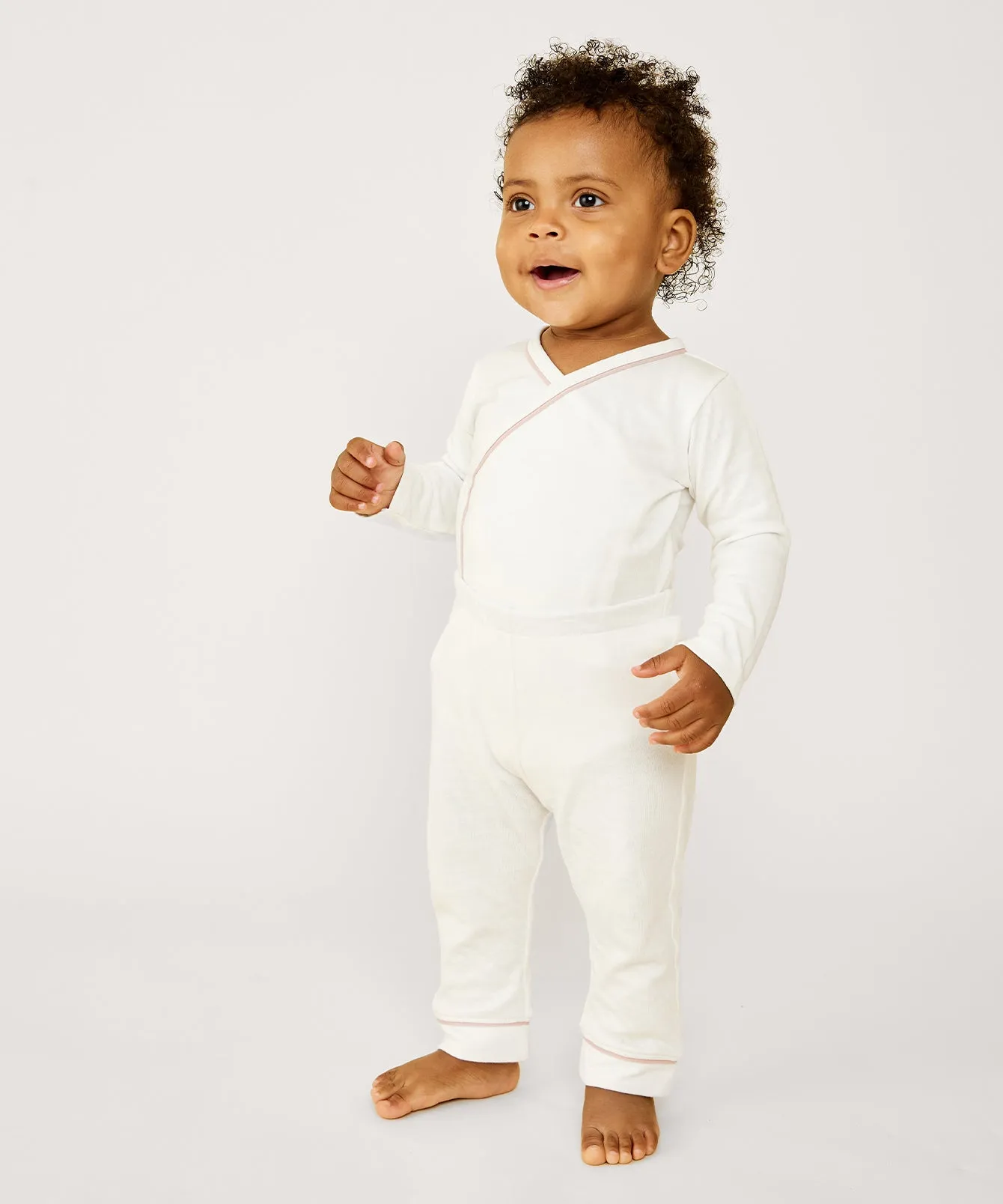 Andy Baby Legging, Pink Piping