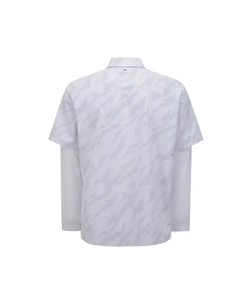 Anew Golf Men's SP Layered Pattern Long T-Shirt - White