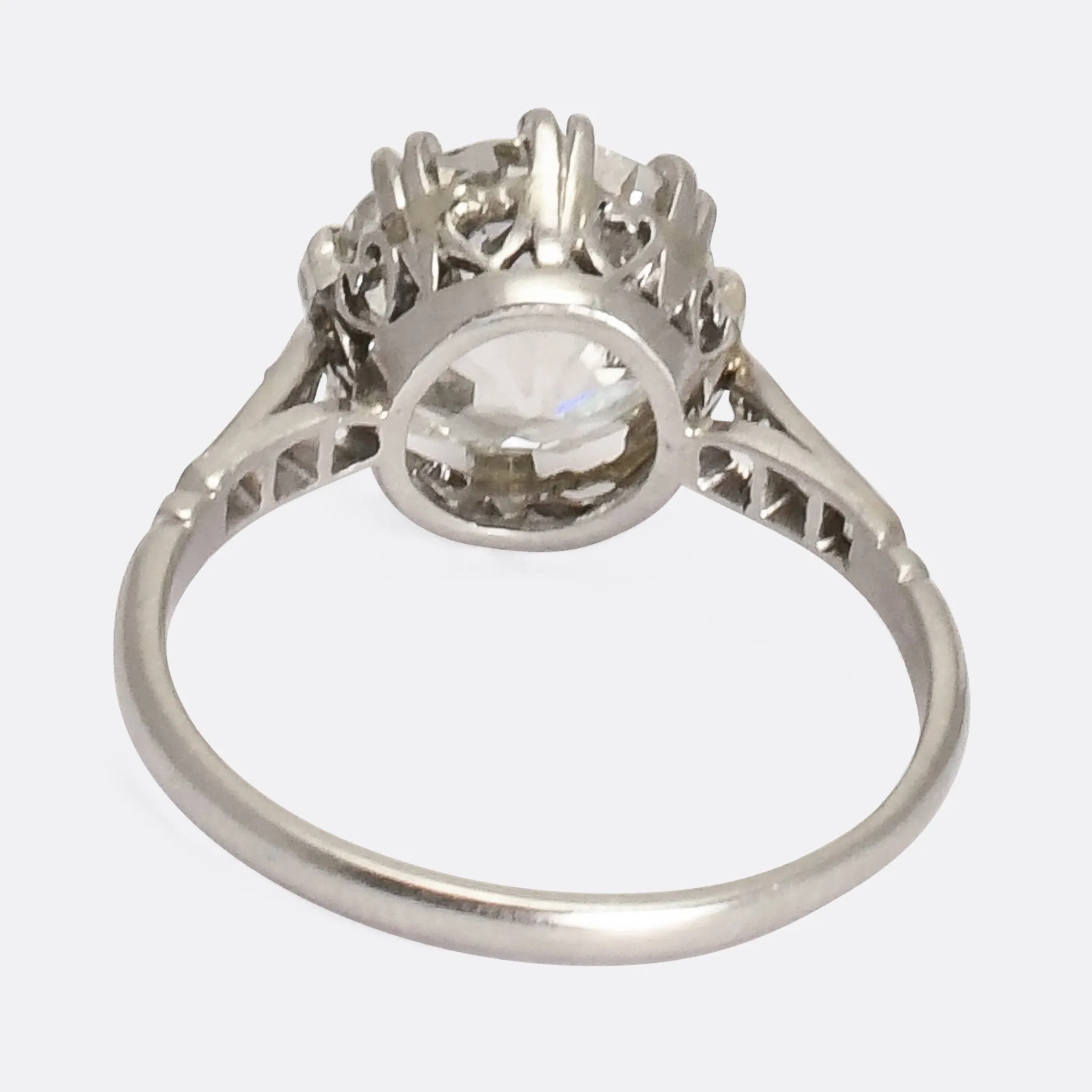 Antique 3.1ct Old European Cut Diamond Solitaire Engagement Ring