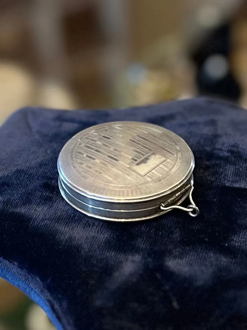 Antique Art Deco Hallmarked F&B Foster and Bailey Sterling Silver Double Sided Mirror Compact