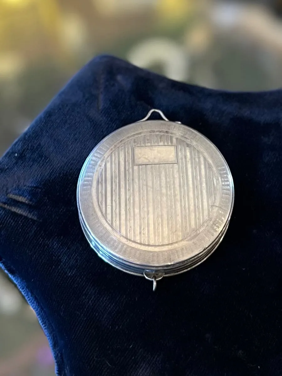 Antique Art Deco Hallmarked F&B Foster and Bailey Sterling Silver Double Sided Mirror Compact