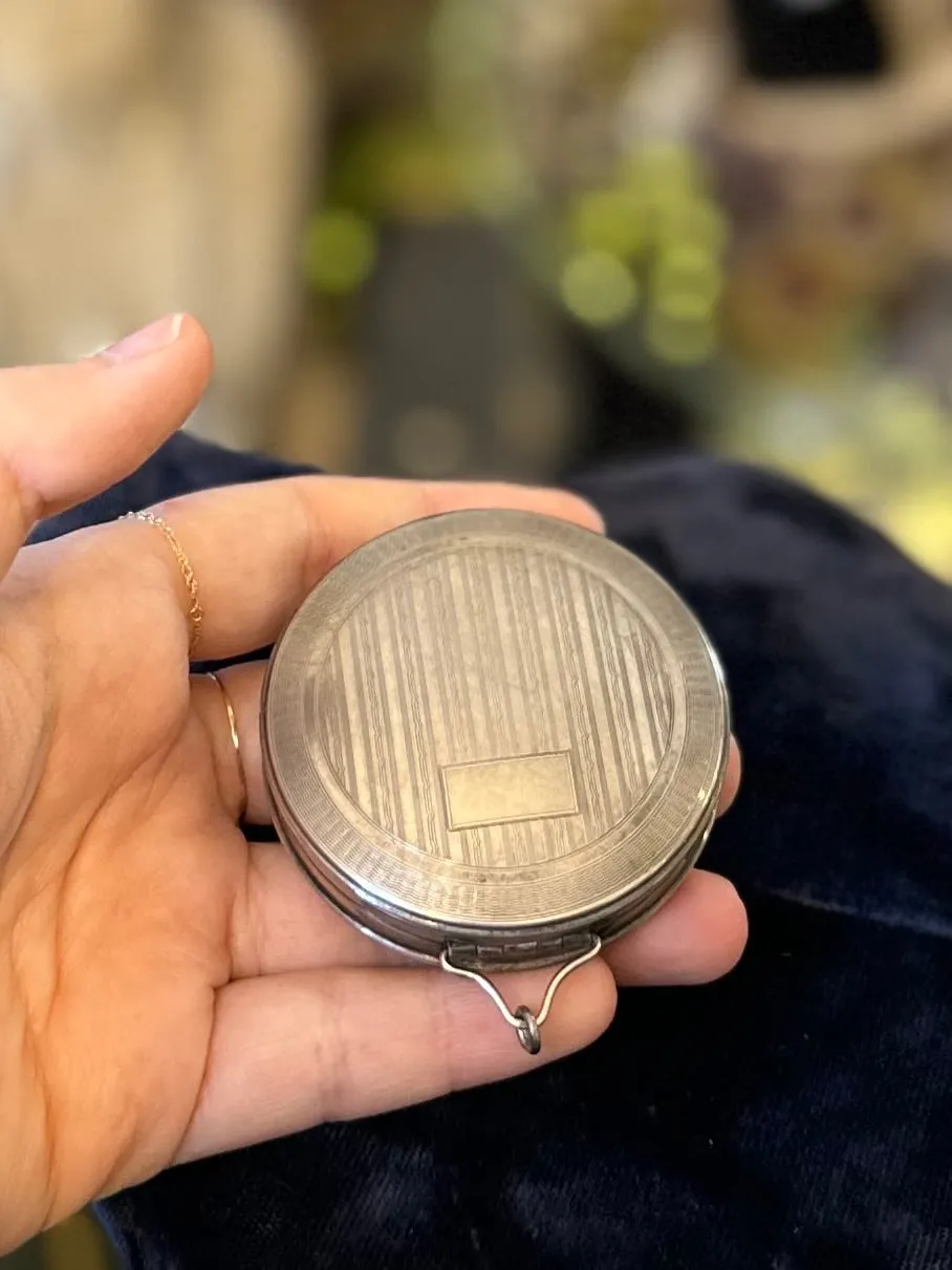 Antique Art Deco Hallmarked F&B Foster and Bailey Sterling Silver Double Sided Mirror Compact