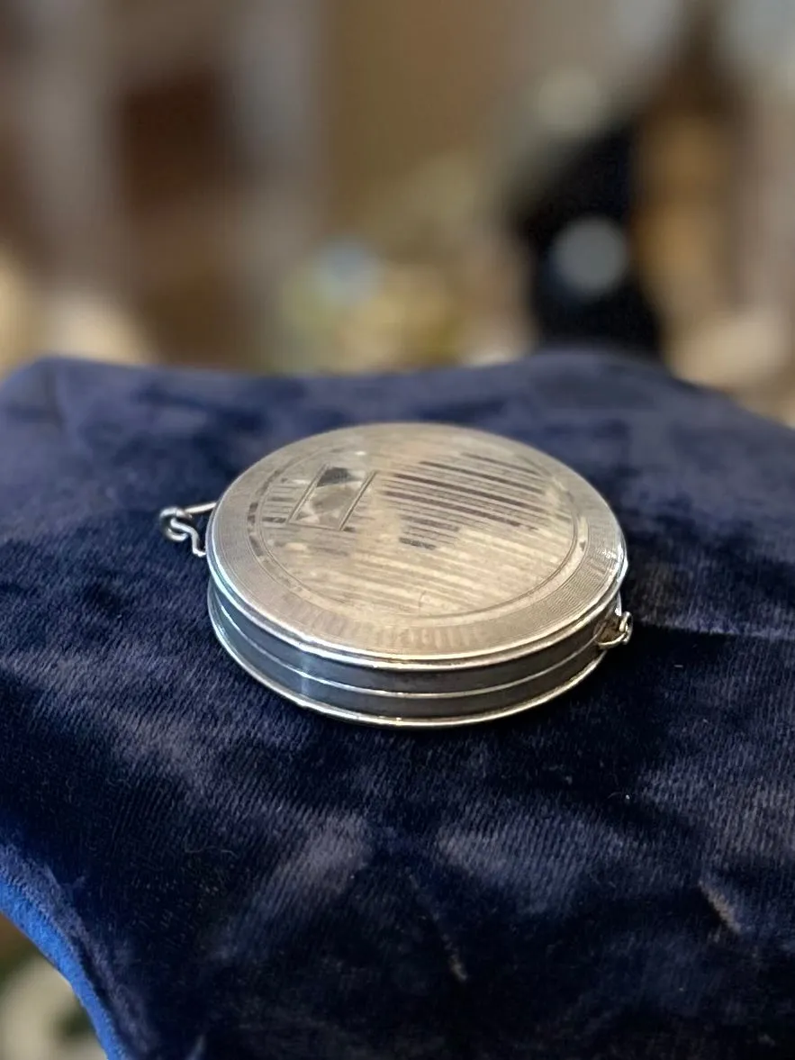 Antique Art Deco Hallmarked F&B Foster and Bailey Sterling Silver Double Sided Mirror Compact