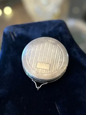 Antique Art Deco Hallmarked F&B Foster and Bailey Sterling Silver Double Sided Mirror Compact
