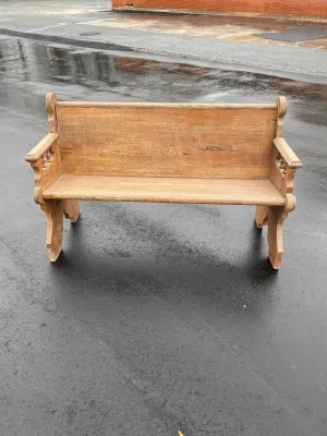 Antique Rustic Wood Bench