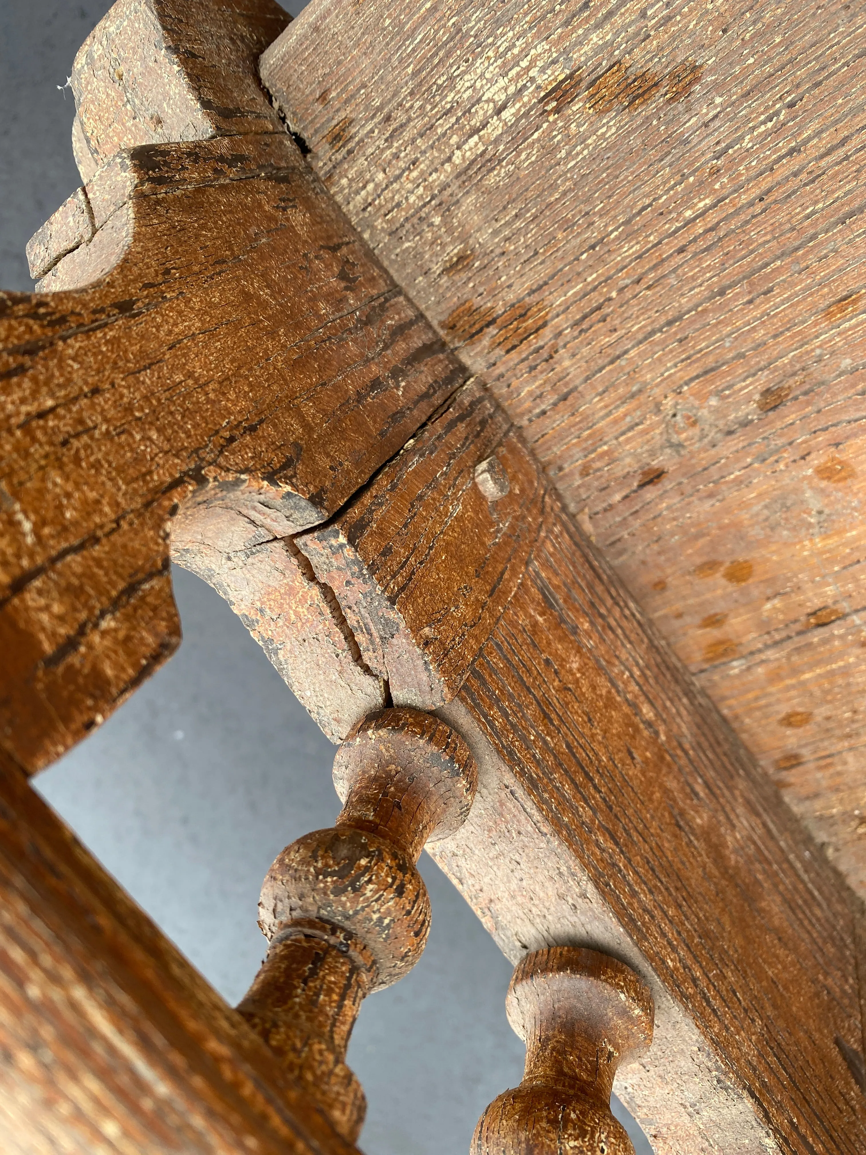 Antique Rustic Wood Bench