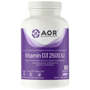 AOR Vitamin D3 2500 IU (60 VCaps)