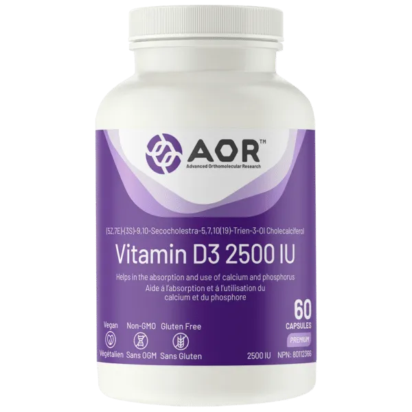 AOR Vitamin D3 2500 IU (60 VCaps)
